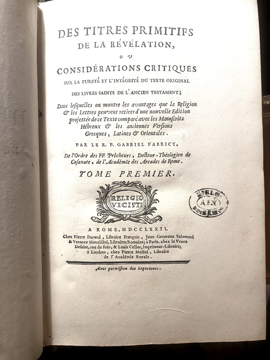 Deux Magnifiques Forts Volumes In 8 En Maroquin Orange "Titres Primitifs De La Révélation" 1772-photo-3