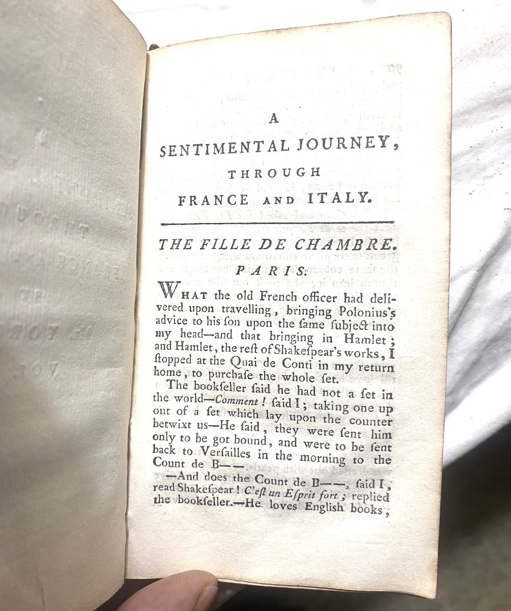 Remarkable Edition In 3 Volumes Aux Armes Des Rochechouart "a Sentimental Journey", Sterne .1783-photo-2