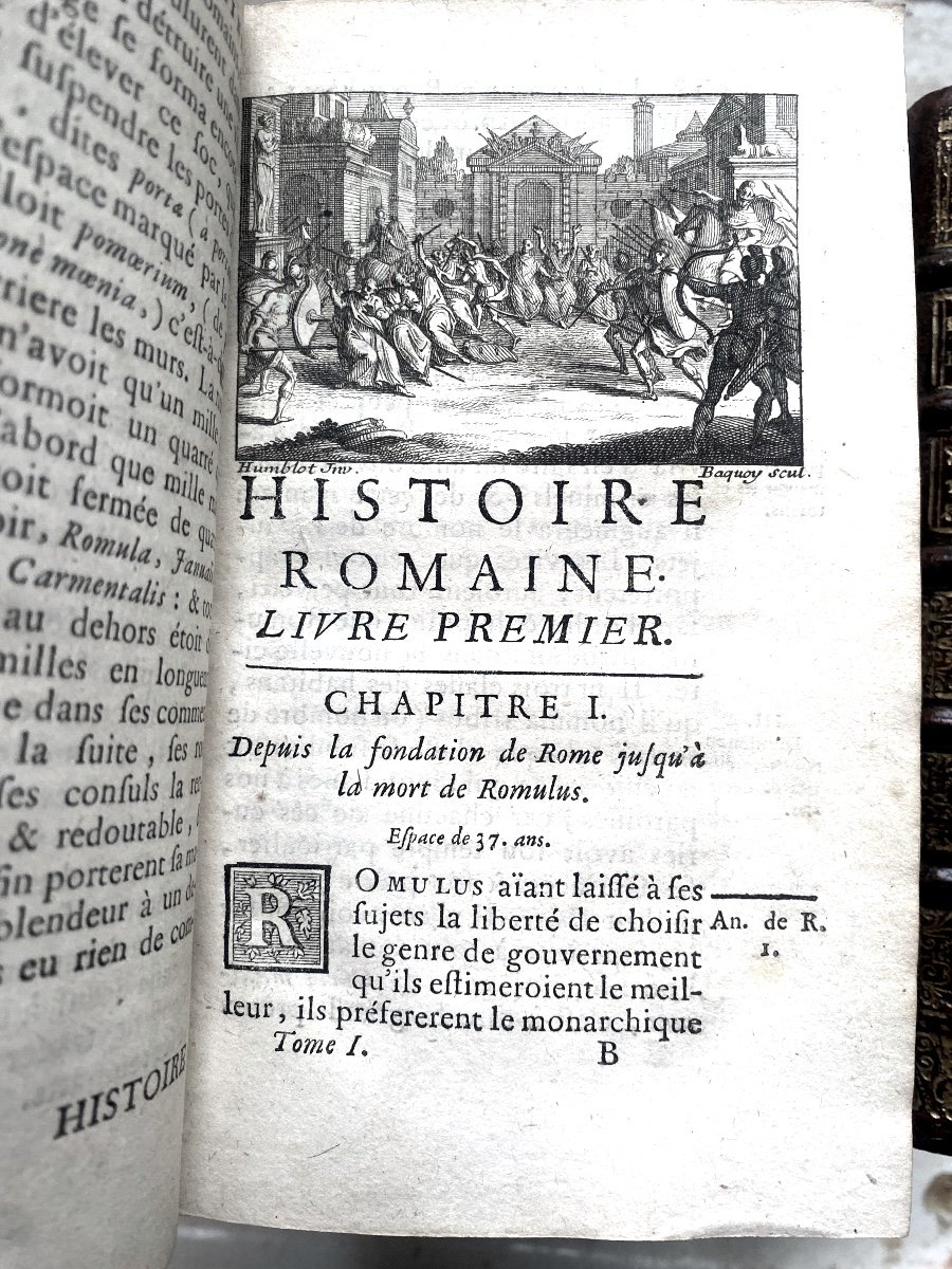 Beautiful Complete Copy In 6 Volumes In 12, "roman History" By Laurent Echard. Paris 1728-photo-1