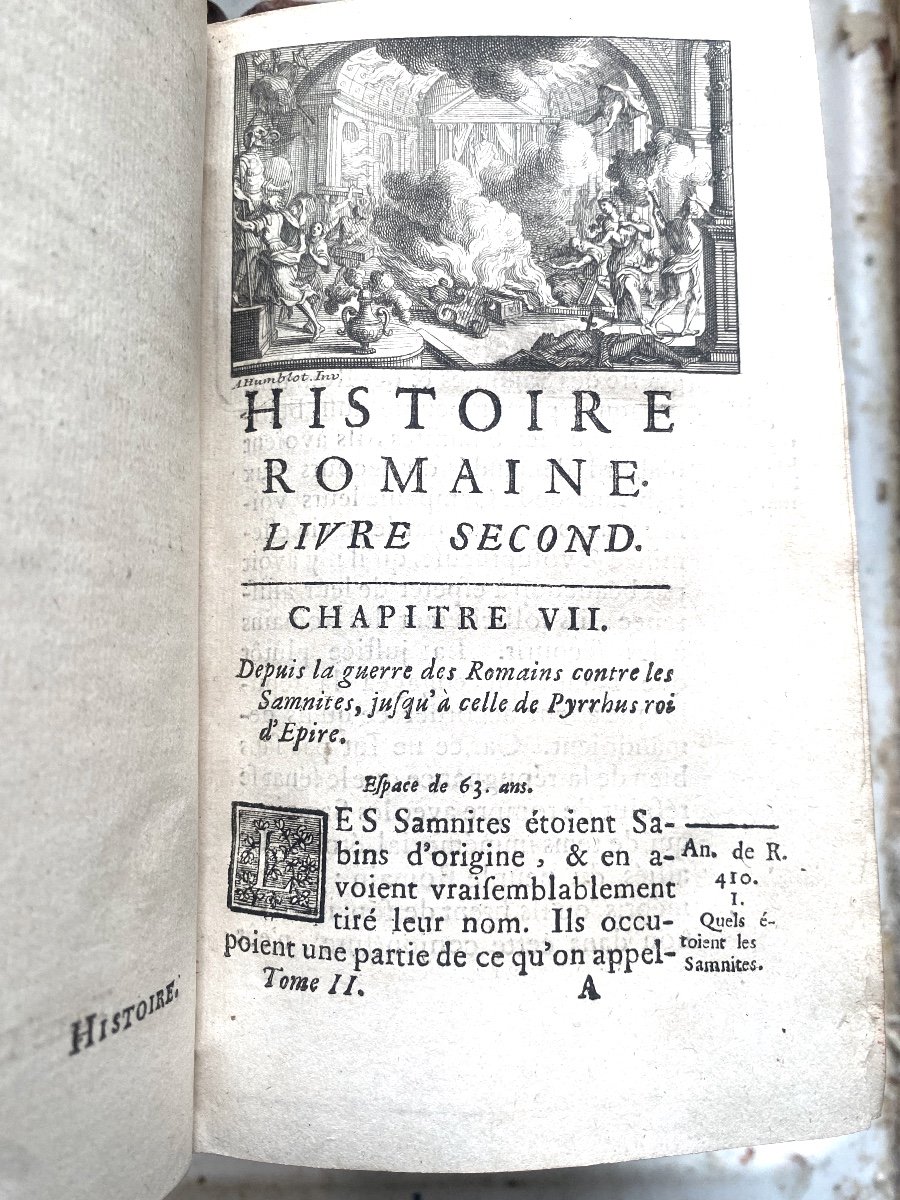 Beautiful Complete Copy In 6 Volumes In 12, "roman History" By Laurent Echard. Paris 1728-photo-2