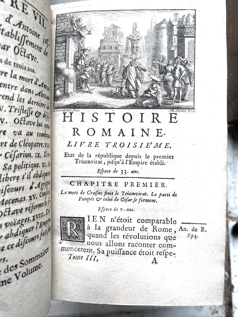 Beautiful Complete Copy In 6 Volumes In 12, "roman History" By Laurent Echard. Paris 1728-photo-3