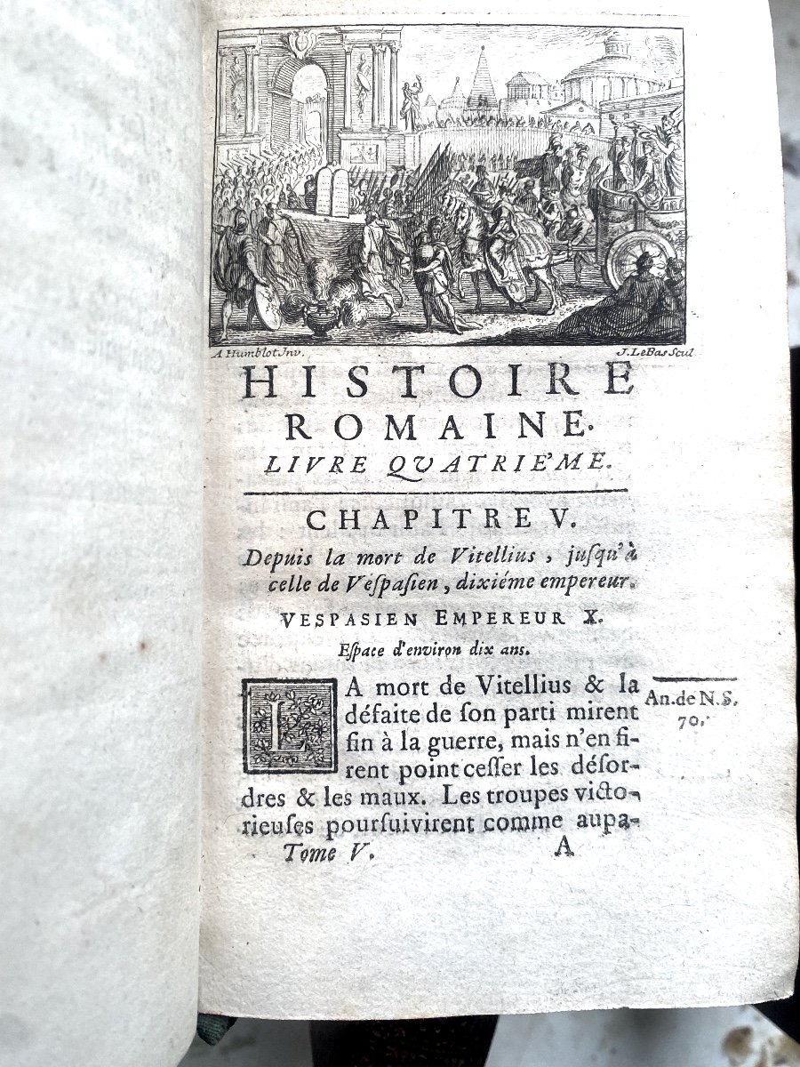 Beautiful Complete Copy In 6 Volumes In 12, "roman History" By Laurent Echard. Paris 1728-photo-5