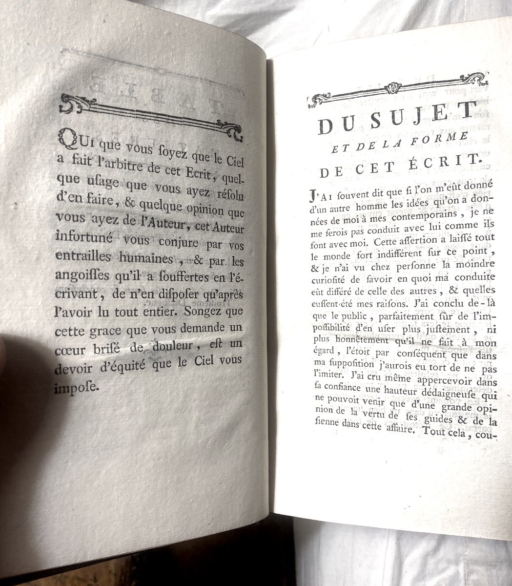 Rare En 7 Volumes In 8 état De Neuf: "Oeuvres Posthumes De Jean-jacques Rousseau" A Genève 1781-photo-6