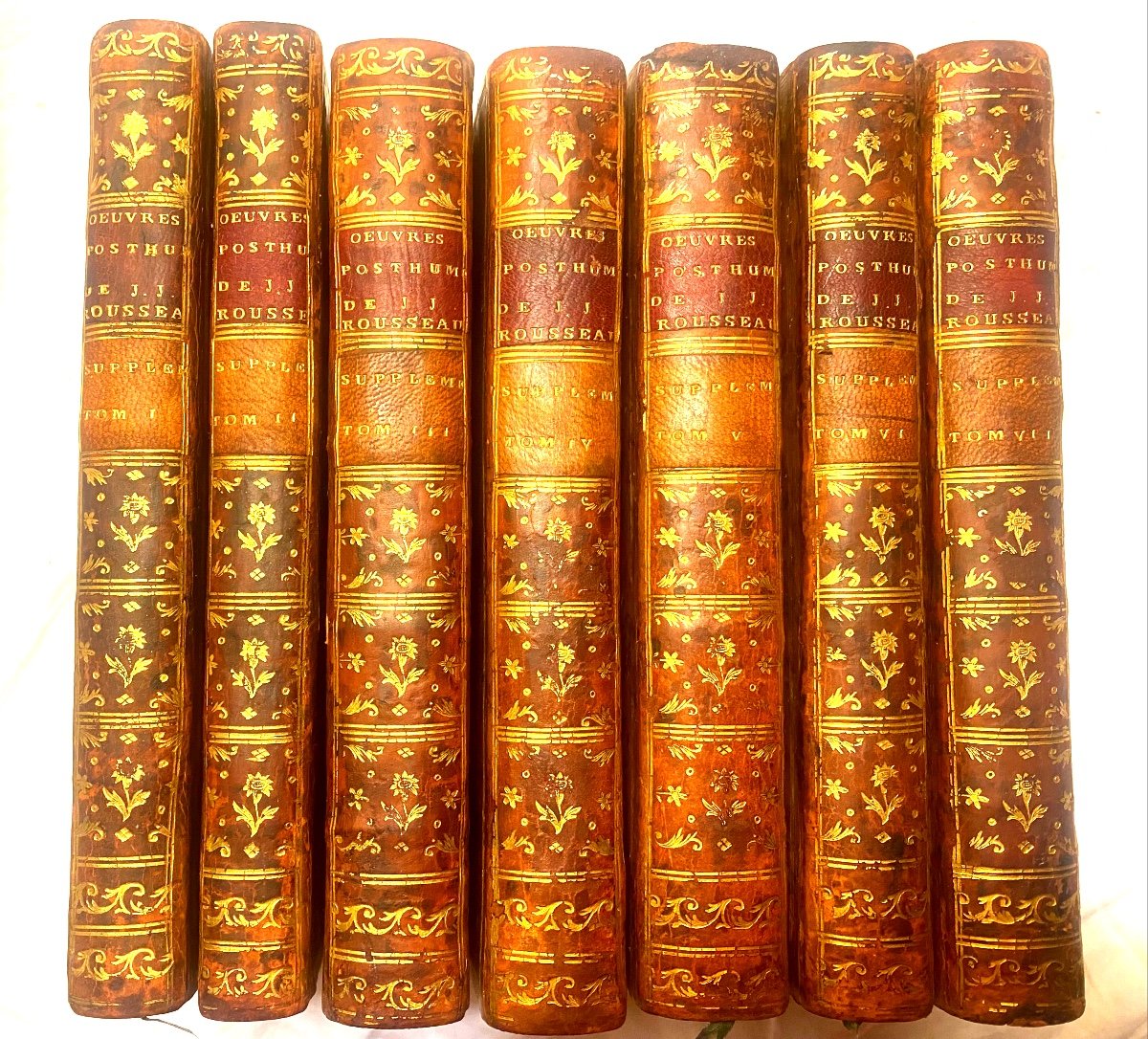 Rare En 7 Volumes In 8 état De Neuf: "Oeuvres Posthumes De Jean-jacques Rousseau" A Genève 1781