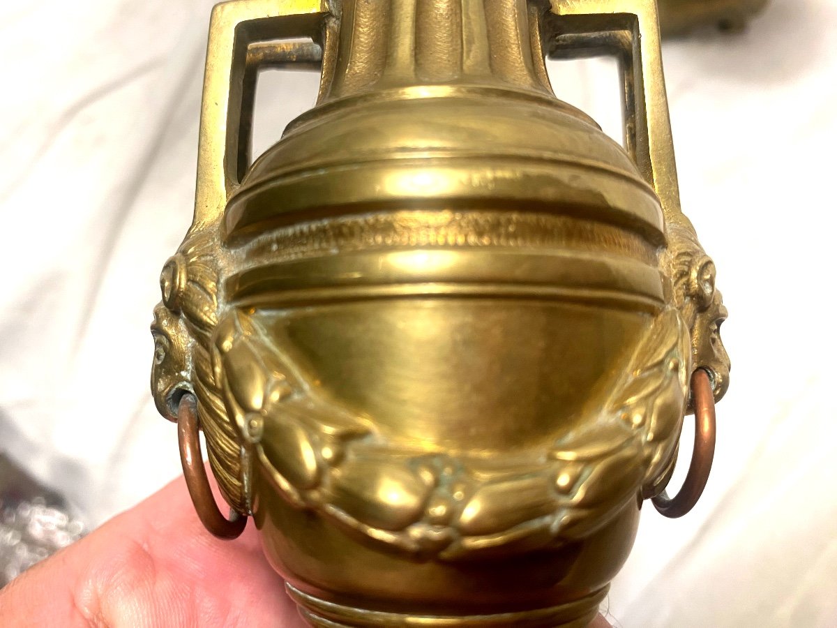 Belle Paire De Bougeoirs En" Cassolette Réversibles" , En Bronze d'époque Louis XVI ,de Qualité-photo-6