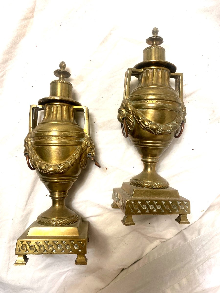 Beautiful Pair Of "reversible Cassolette" Candlesticks, In Louis XVI Period Bronze, Of Quality