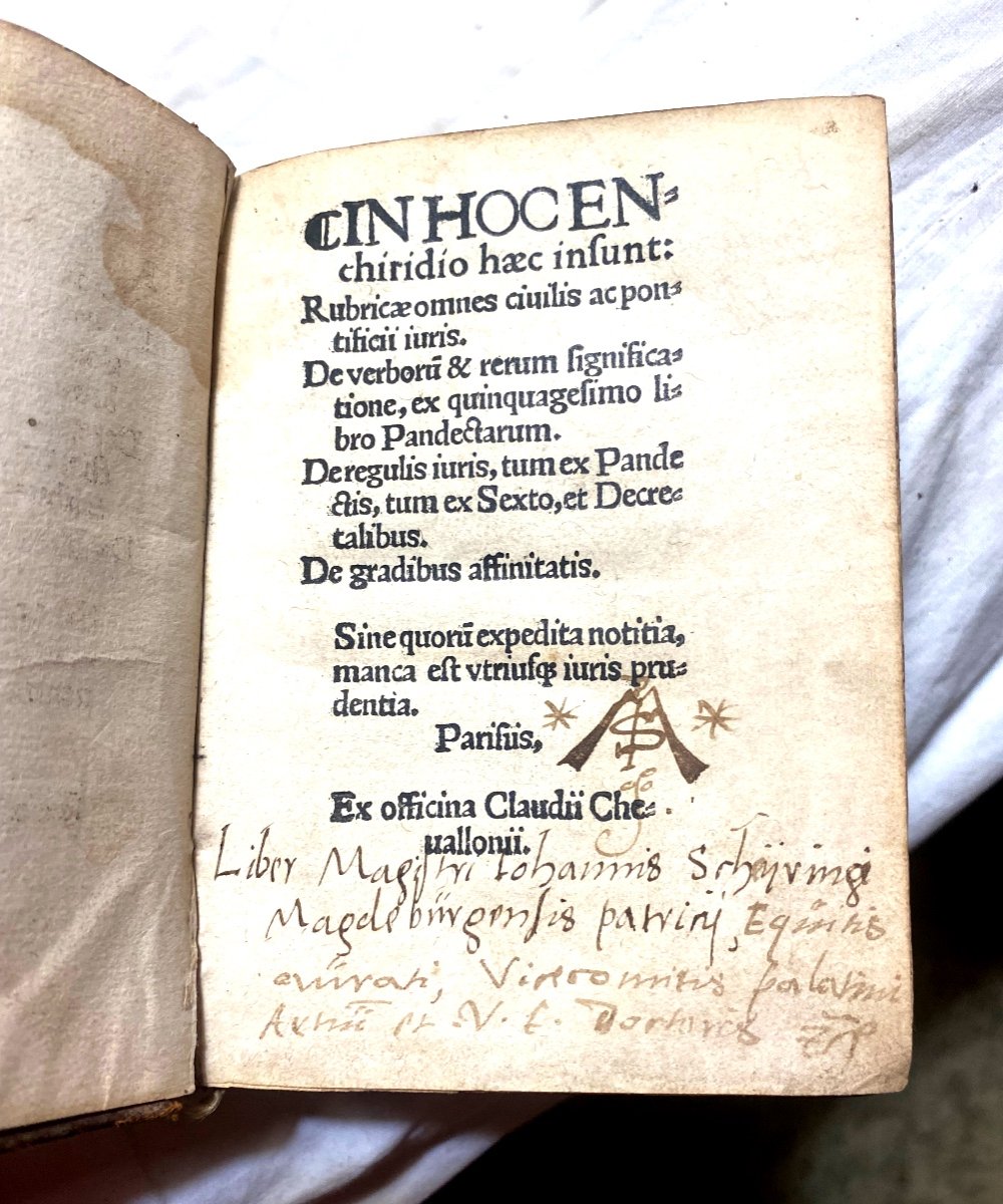 Très Rare Petit Incunable Vers 1500 : In Hoc Enchiridio dans Sa Reliure De La Fin Du 15 /16 ème-photo-3