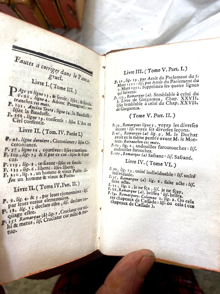 Exceptionnelle Série En 8 Volumes :"les Oeuvres De Maître François Rabelais," A Amsterdam .1752-photo-6