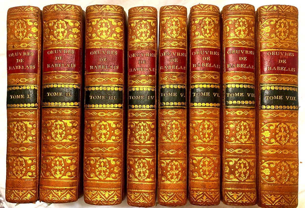 Exceptionnelle Série En 8 Volumes :"les Oeuvres De Maître François Rabelais," A Amsterdam .1752