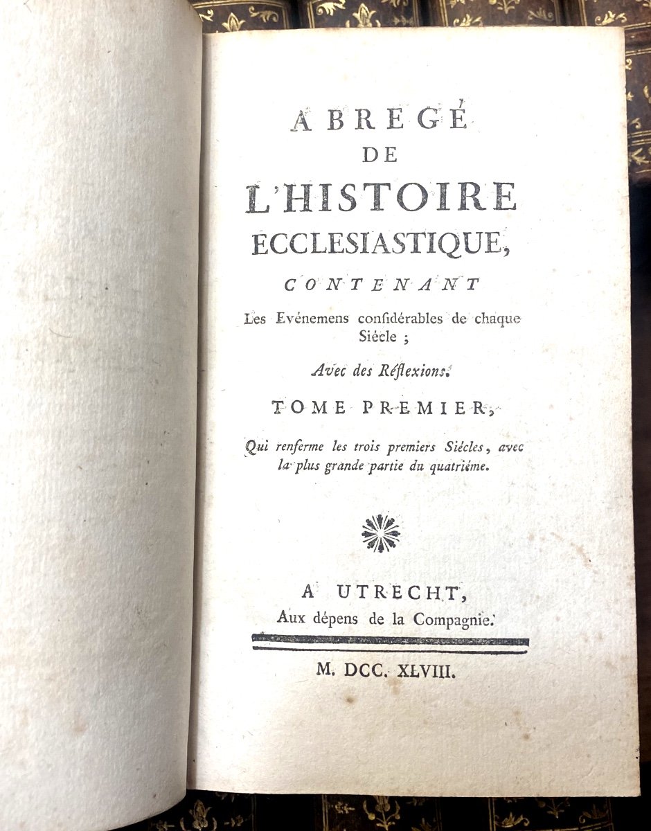 Très Belle Série In 12, En 13 Volumes :"abrégé De l'Histoire Ecclésiastique" à,utrecht  1748/54-photo-3