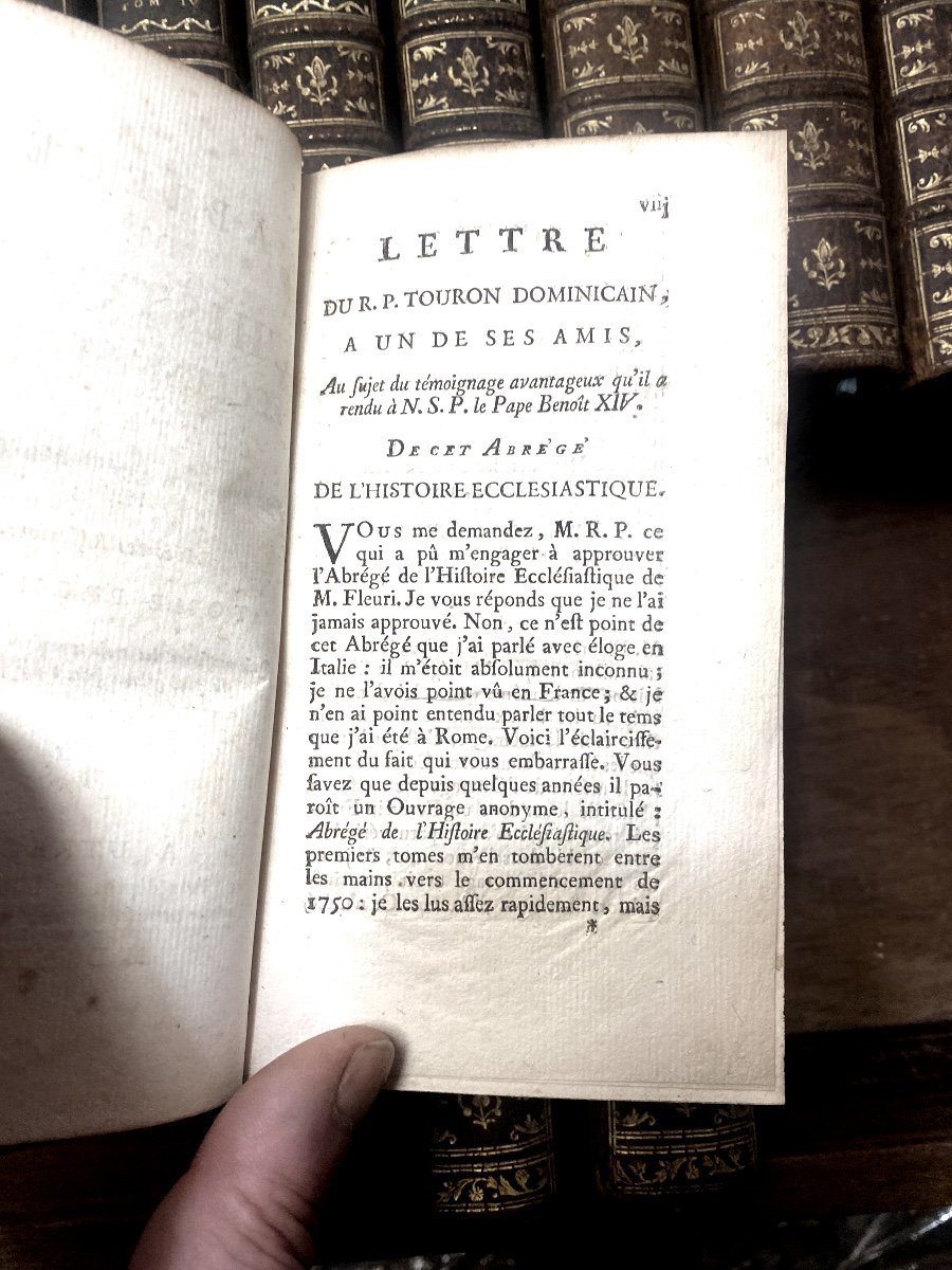 Très Belle Série In 12, En 13 Volumes :"abrégé De l'Histoire Ecclésiastique" à,utrecht  1748/54-photo-2