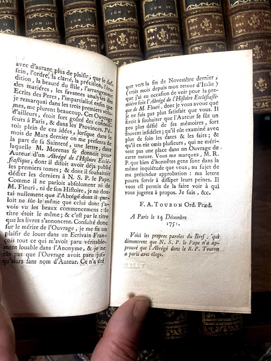 Très Belle Série In 12, En 13 Volumes :"abrégé De l'Histoire Ecclésiastique" à,utrecht  1748/54-photo-3