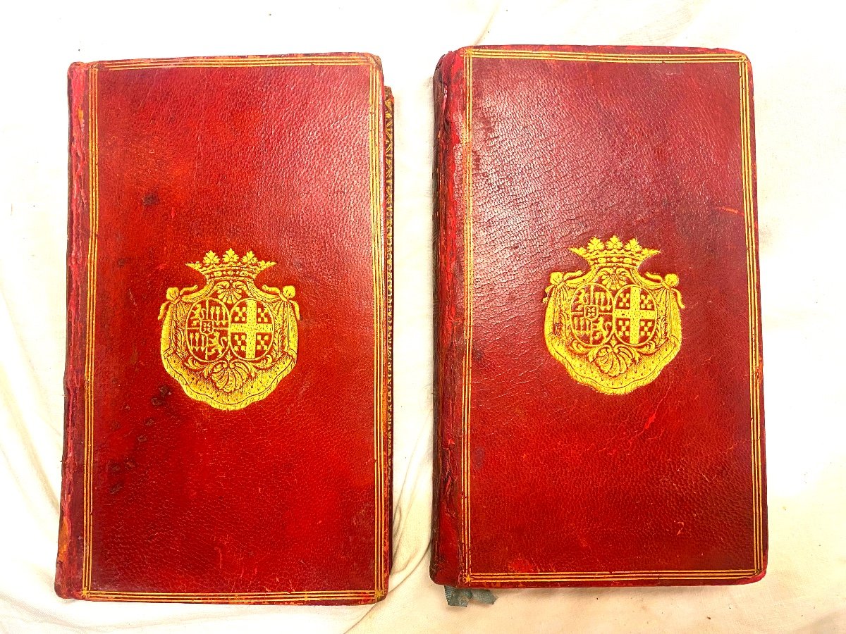 Rare Exemplaire 2 Vol. Aux Armes De La Duchesse De Grammont (Béatrice De Choiseul Stainville)