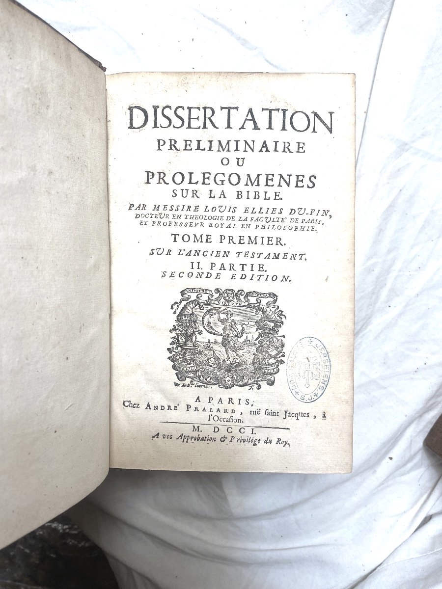 3  Beaux Volumes In 8 :" Dissertation Préliminaire Ou Prolégomènes Sur La Bible" . A Paris 1701-photo-2