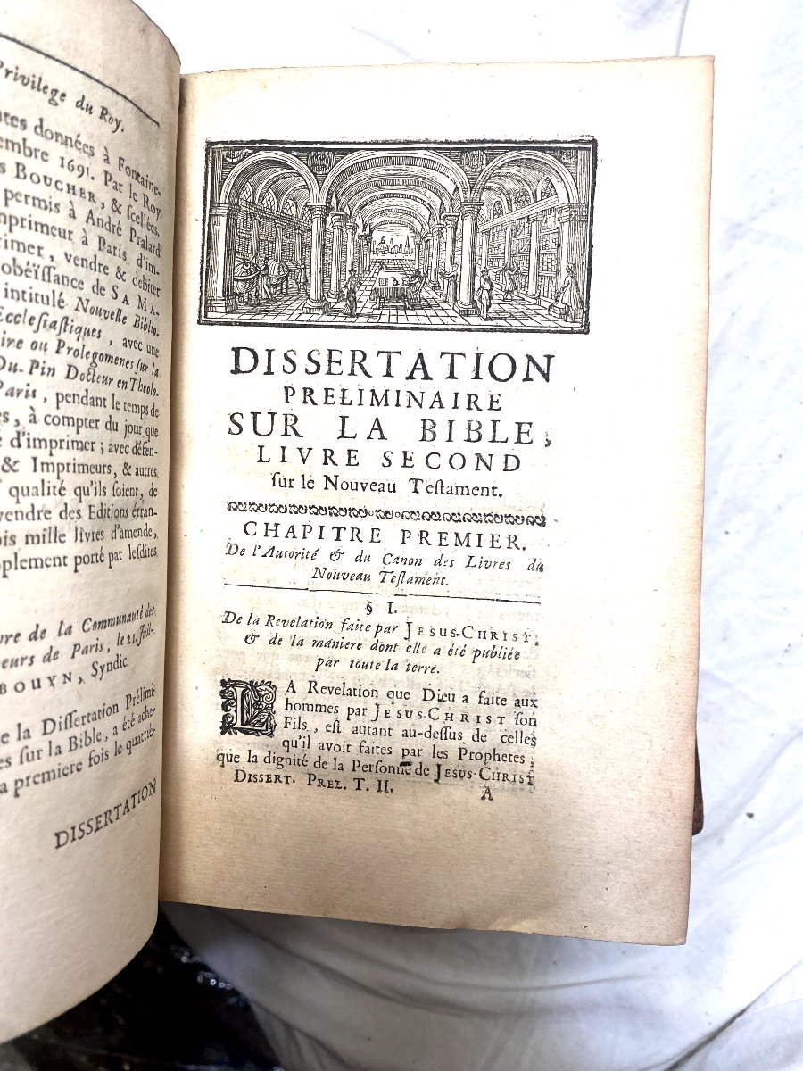 3  Beaux Volumes In 8 :" Dissertation Préliminaire Ou Prolégomènes Sur La Bible" . A Paris 1701-photo-4