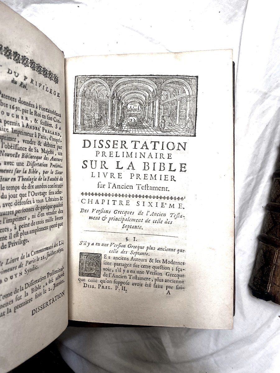 3  Beaux Volumes In 8 :" Dissertation Préliminaire Ou Prolégomènes Sur La Bible" . A Paris 1701-photo-5