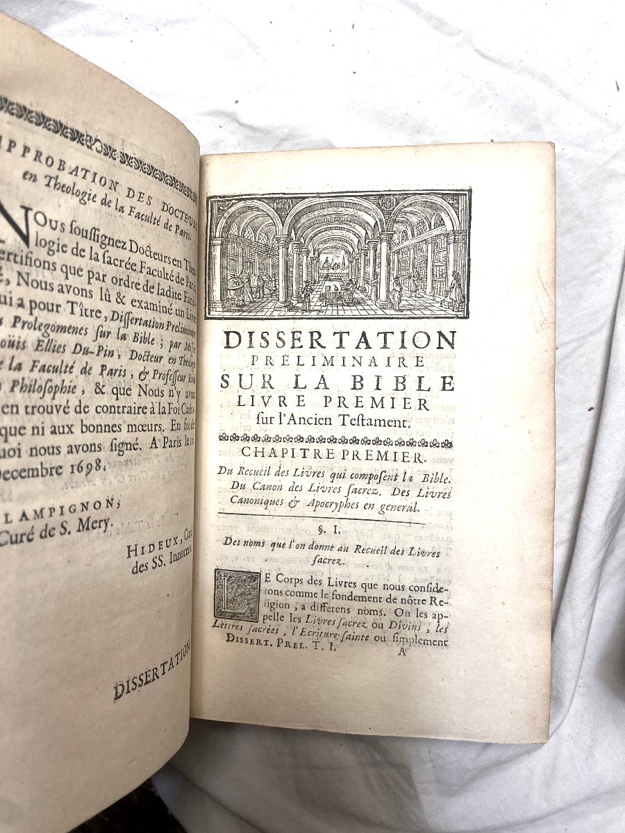 3  Beaux Volumes In 8 :" Dissertation Préliminaire Ou Prolégomènes Sur La Bible" . A Paris 1701-photo-7