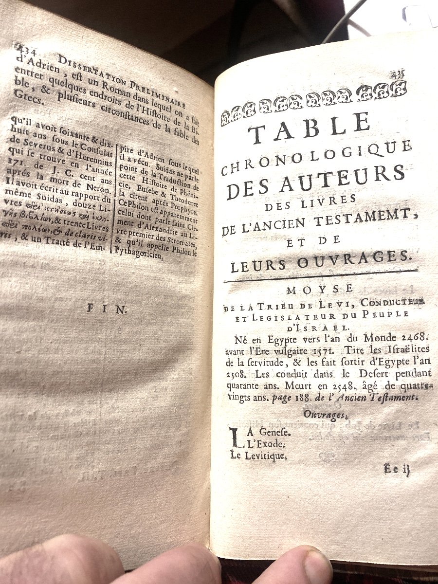 3  Beaux Volumes In 8 :" Dissertation Préliminaire Ou Prolégomènes Sur La Bible" . A Paris 1701-photo-8