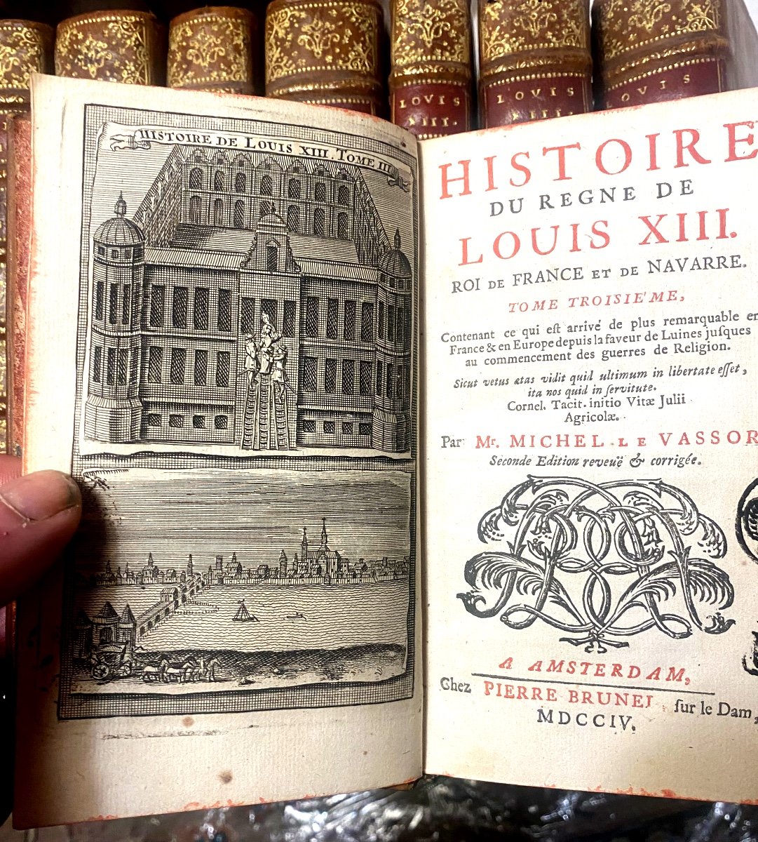 Rare : 19 Volumes In 12 ,Amsterdam  1702/11: "Histoire  Du Règne De Louis XIII" De M. Le Vassor-photo-4