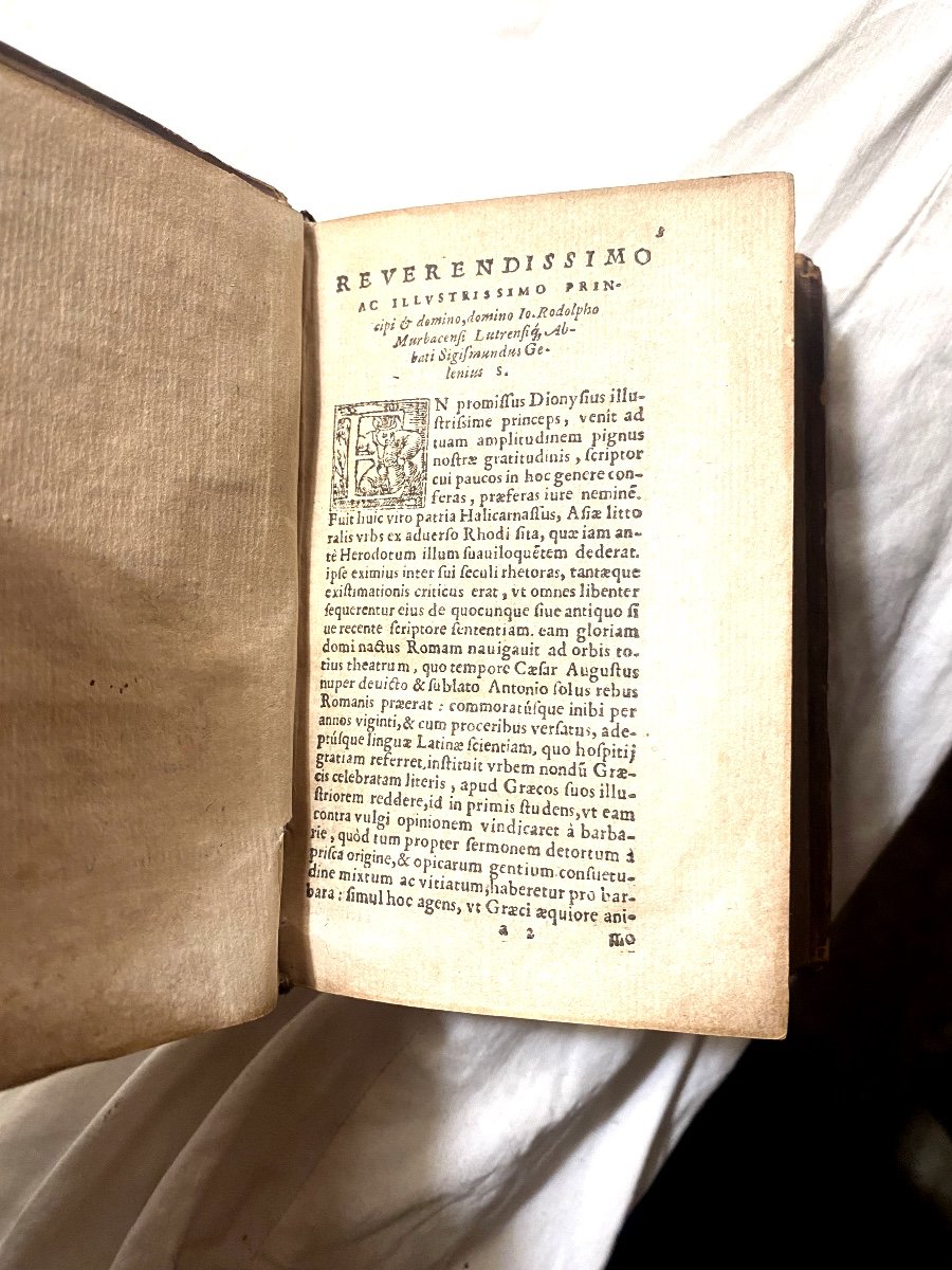 Beau 16ème Au Chiffre Du" Marquis Da Pozzo" . Lyon 1563 . Dionysii H. Antiquitatum (antiquités)-photo-4