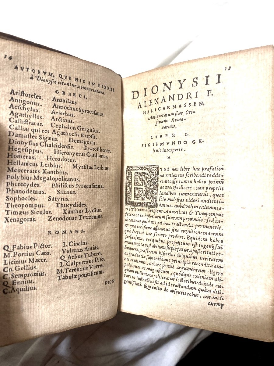 Beau 16ème Au Chiffre Du" Marquis Da Pozzo" . Lyon 1563 . Dionysii H. Antiquitatum (antiquités)-photo-5