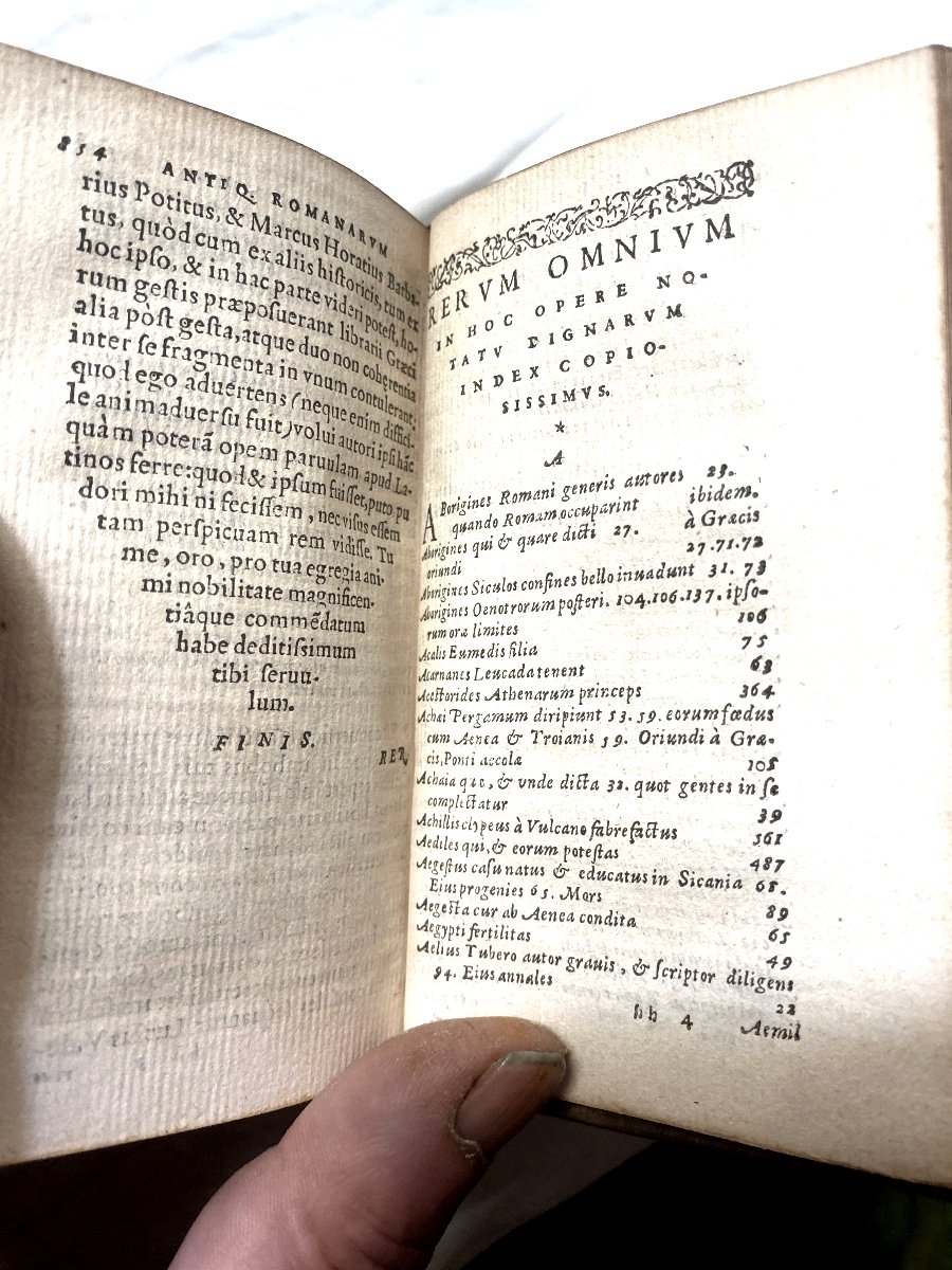 Beau 16ème Au Chiffre Du" Marquis Da Pozzo" . Lyon 1563 . Dionysii H. Antiquitatum (antiquités)-photo-8