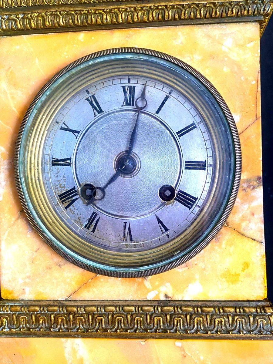 Large Siena Marble And Bronze Clock, 1st Empire Period, To The Glory Of "napoleon I"-photo-4