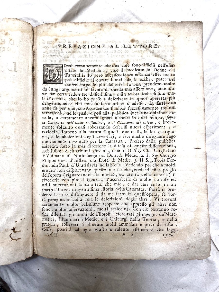 Très Rare :" Traité d'Ophtalmologie" Imprimé à Venise De Lorenzo Heistero Reliure Velin De 1770-photo-1