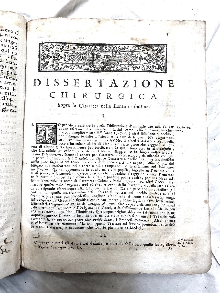 Très Rare :" Traité d'Ophtalmologie" Imprimé à Venise De Lorenzo Heistero Reliure Velin De 1770-photo-2