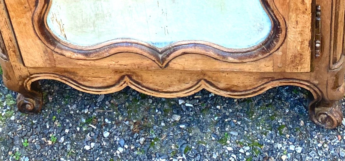 Charming Cherry Wood Sloping Desk, Almond Painted 18th Century Louis XV Transition Style, 1 Door -photo-7