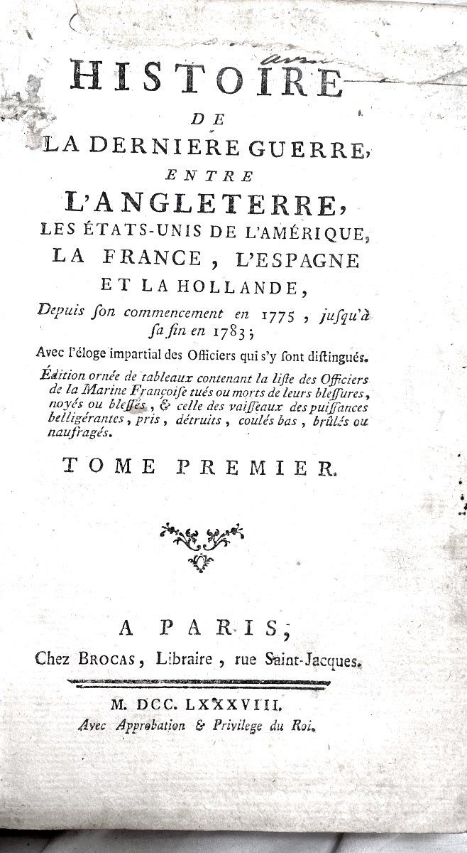 Volume In 8 From 1788: History Of The Last War Between England, The United States &c...