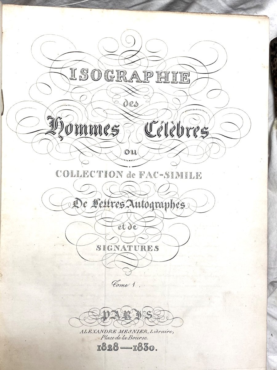 En Trois Vol . In Folio "Isographie Des Hommes Célèbres" Ou   Collection De Fac- simile " 19 èm-photo-3