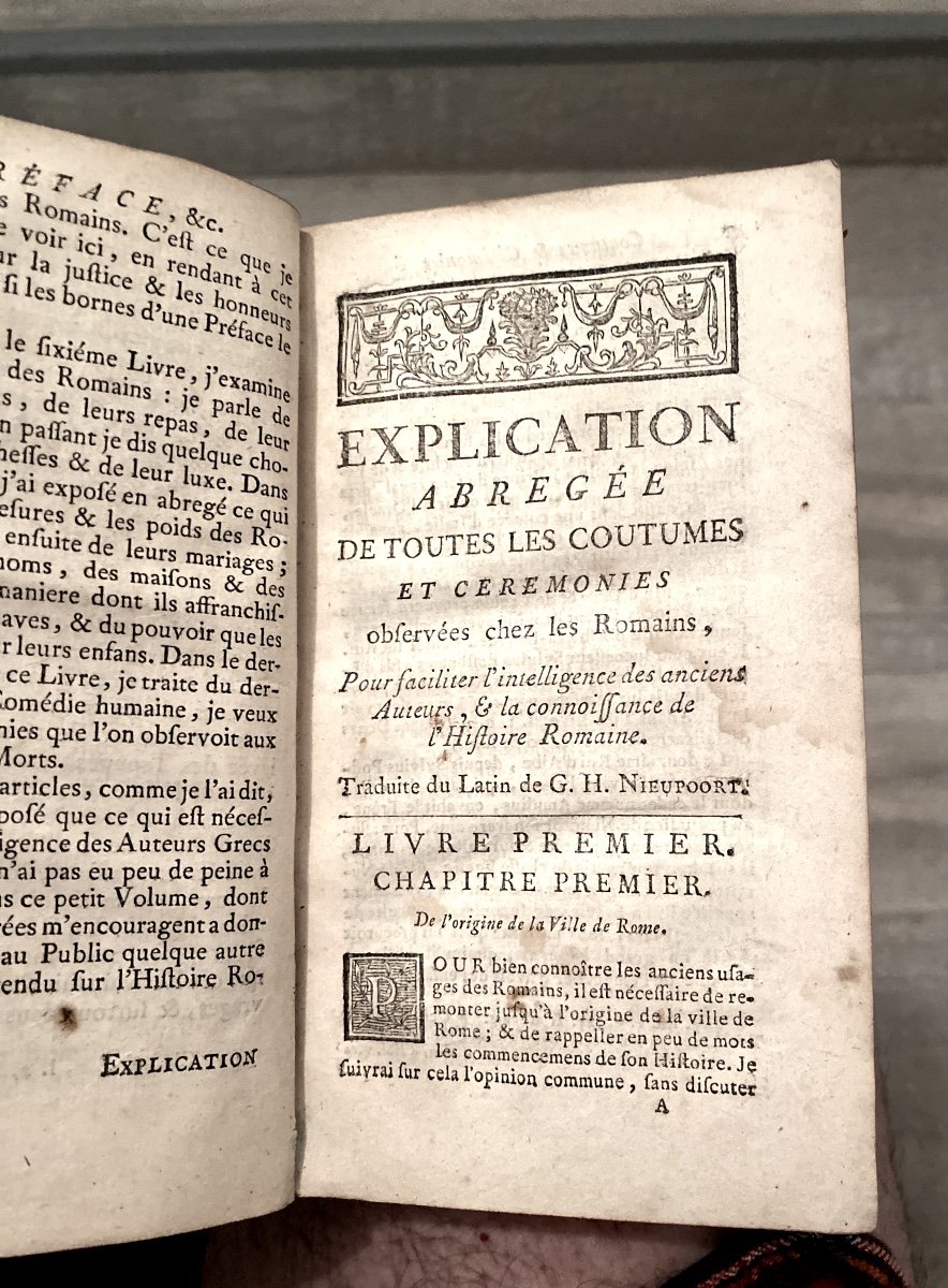 A Beautiful Volume In 12: Abridged Explanation Of The Customs And Ceremonies Of The Romans”. Paris 18th-photo-7