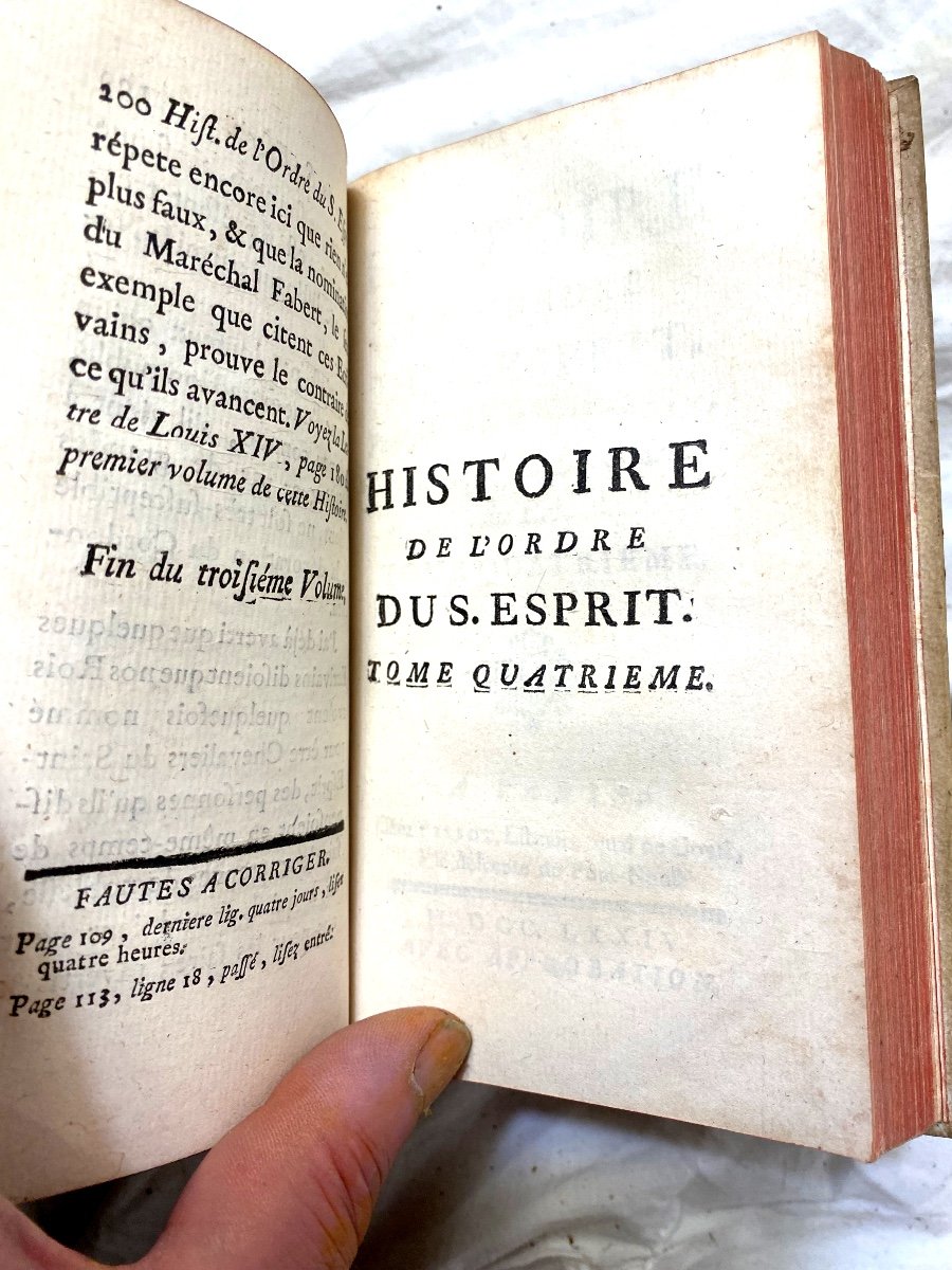 Trois Beaux Volumes In 12 En Velin Blanc :histoire De l'Ordre Du Saint Esprit , Saintefoix 1767-photo-4