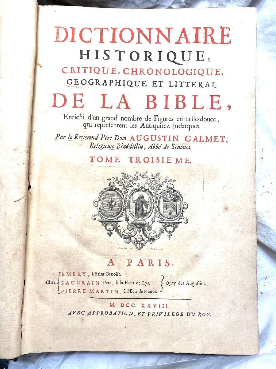 Supplement In Folio, 1728 To The Historical And Critical Dictionary Of The Bible By Dom Aug. Calm-photo-3