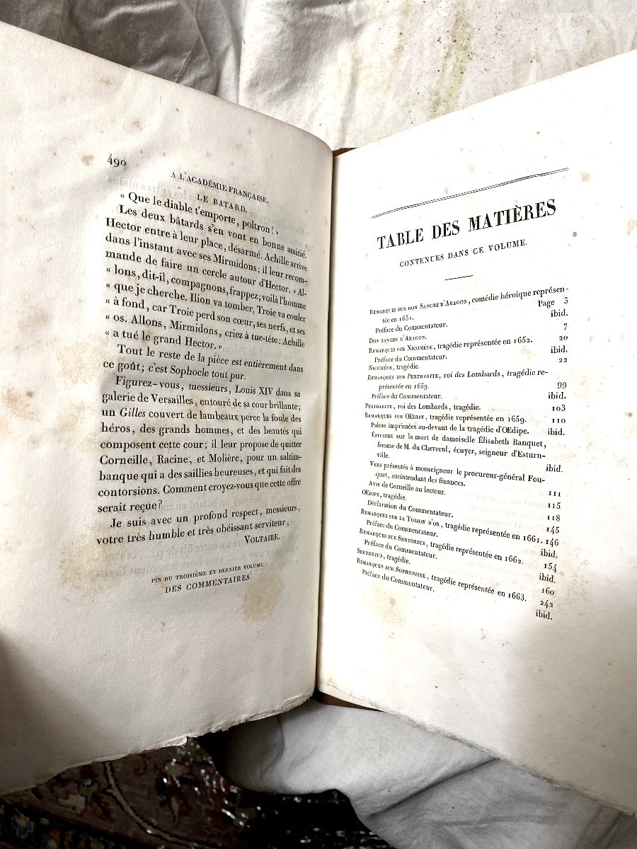 3 Forts Volumes In 8 Toilé  Des"commentaires Des Oeuvres De Voltaire" . Paris  Delangle 1826 -photo-4