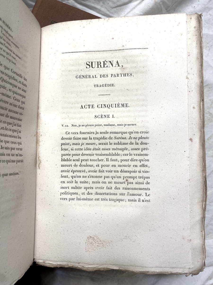 3 Large Volumes In 8 Cloth Of "commentaries On The Works Of Voltaire". Paris Delangle 1826 -photo-4