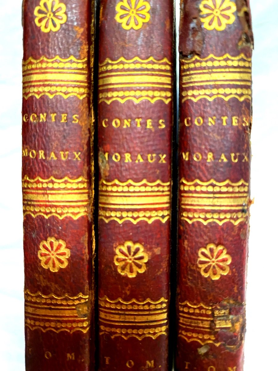 Beautiful Edition Of "contes Moraux", By M. Marmontel From 1766 In Fine Red Half Morocco In Paris-photo-3