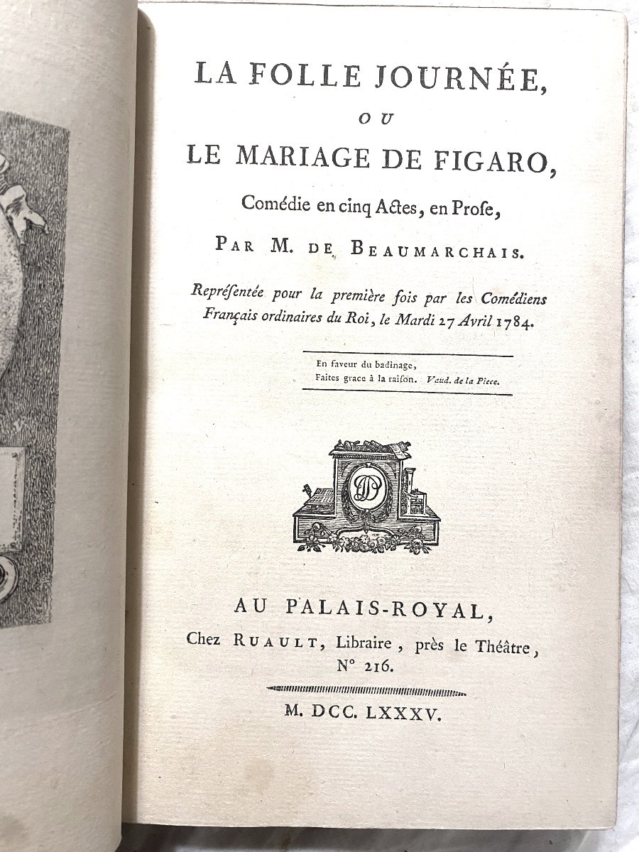 The Mad Day Or The Marriage Of Figaro, Original Edition Ruault, 1785. Vol. 8, Morocco-photo-3