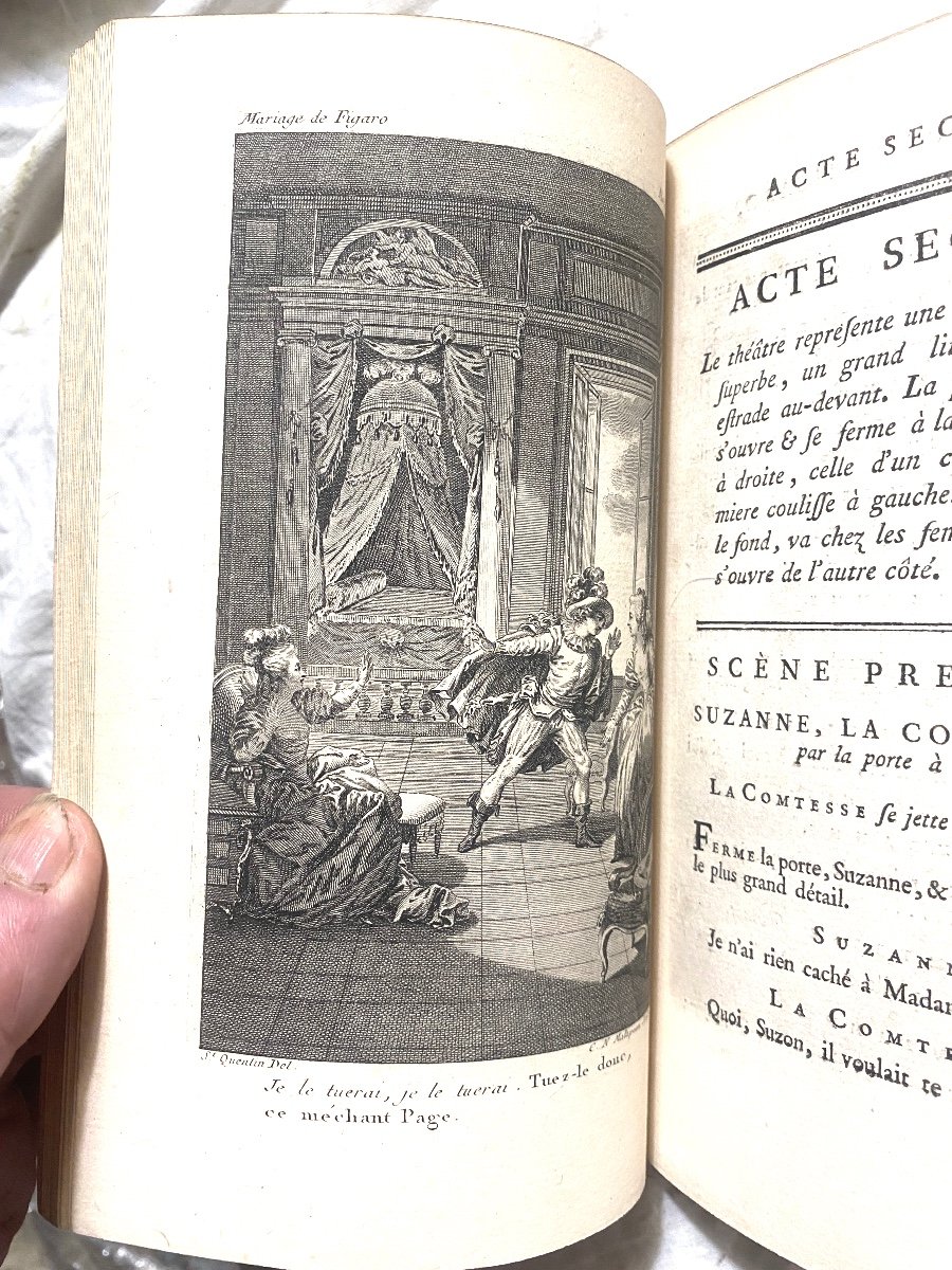 The Mad Day Or The Marriage Of Figaro, Original Edition Ruault, 1785. Vol. 8, Morocco-photo-3