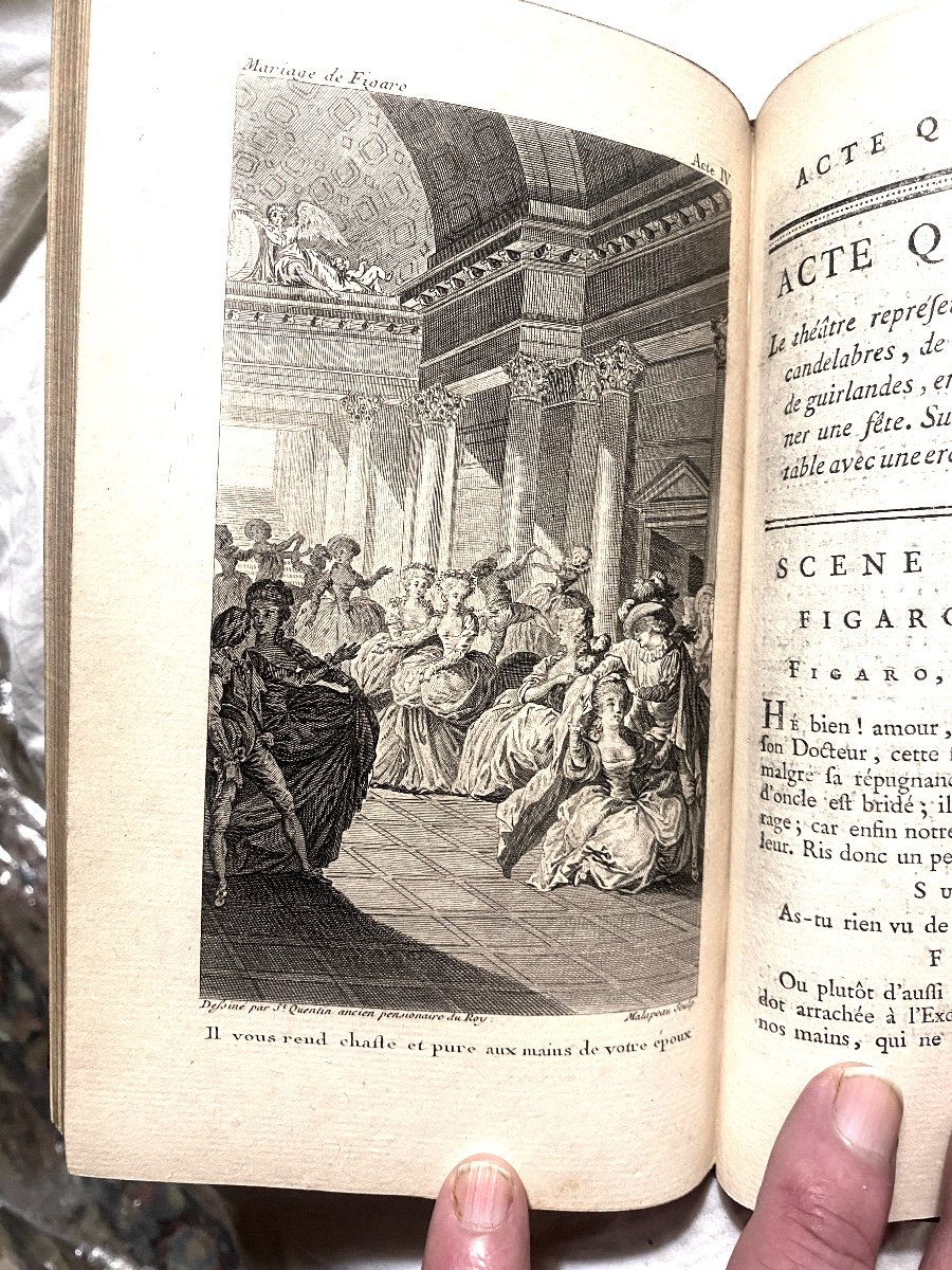 The Mad Day Or The Marriage Of Figaro, Original Edition Ruault, 1785. Vol. 8, Morocco-photo-5