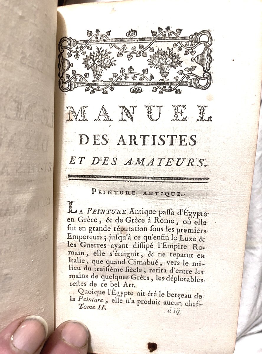 "the Manual Of Artists And Amateurs" In 4 Large Vol. In 12, In Paris 1770.-photo-3