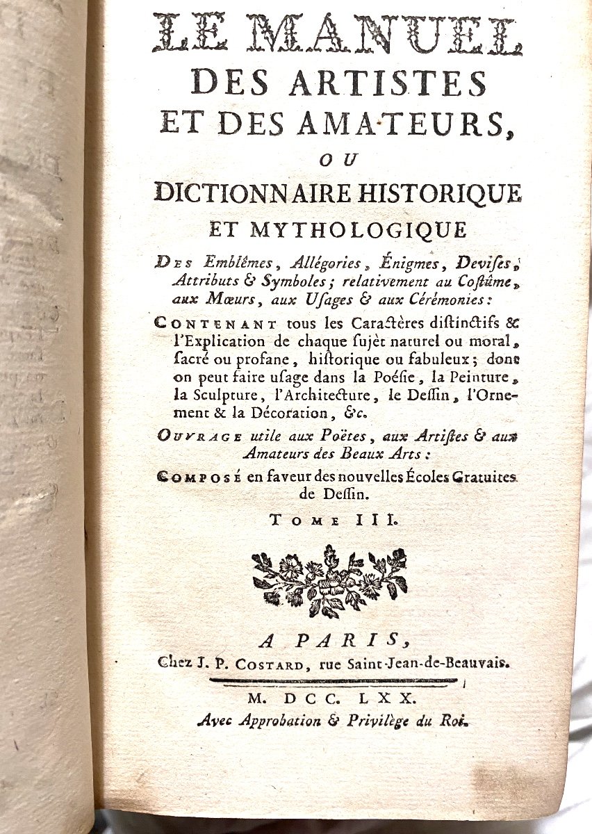 "the Manual Of Artists And Amateurs" In 4 Large Vol. In 12, In Paris 1770.-photo-4