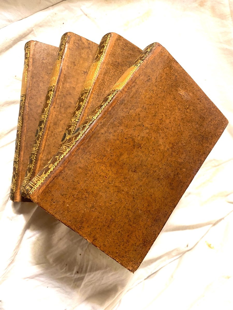 4 Beaux Volumes In 12 Pleine Peau:  "Louis XIV Sa Cour Et Le Régent" Paris 1793 , Par Anquetil.-photo-4