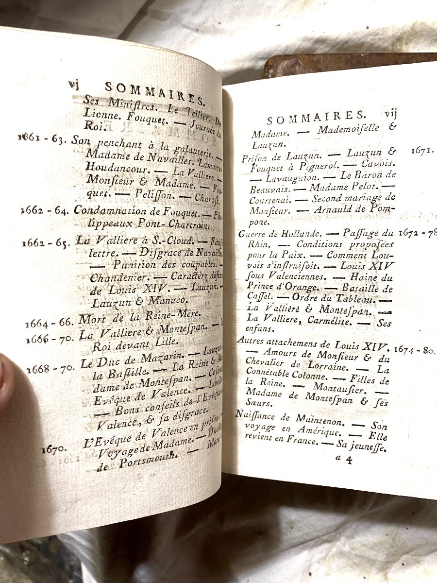 4 Beaux Volumes In 12 Pleine Peau:  "Louis XIV Sa Cour Et Le Régent" Paris 1793 , Par Anquetil.-photo-3