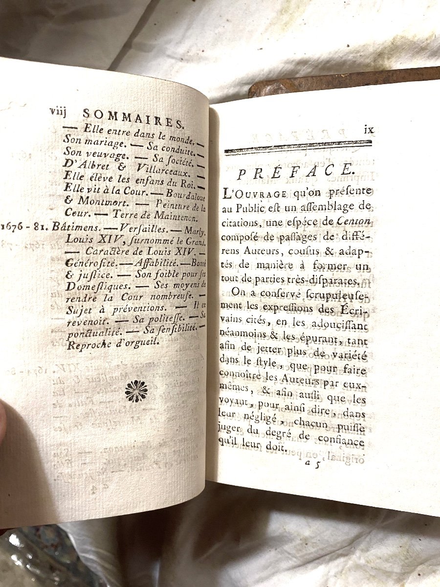 4 Beaux Volumes In 12 Pleine Peau:  "Louis XIV Sa Cour Et Le Régent" Paris 1793 , Par Anquetil.-photo-4