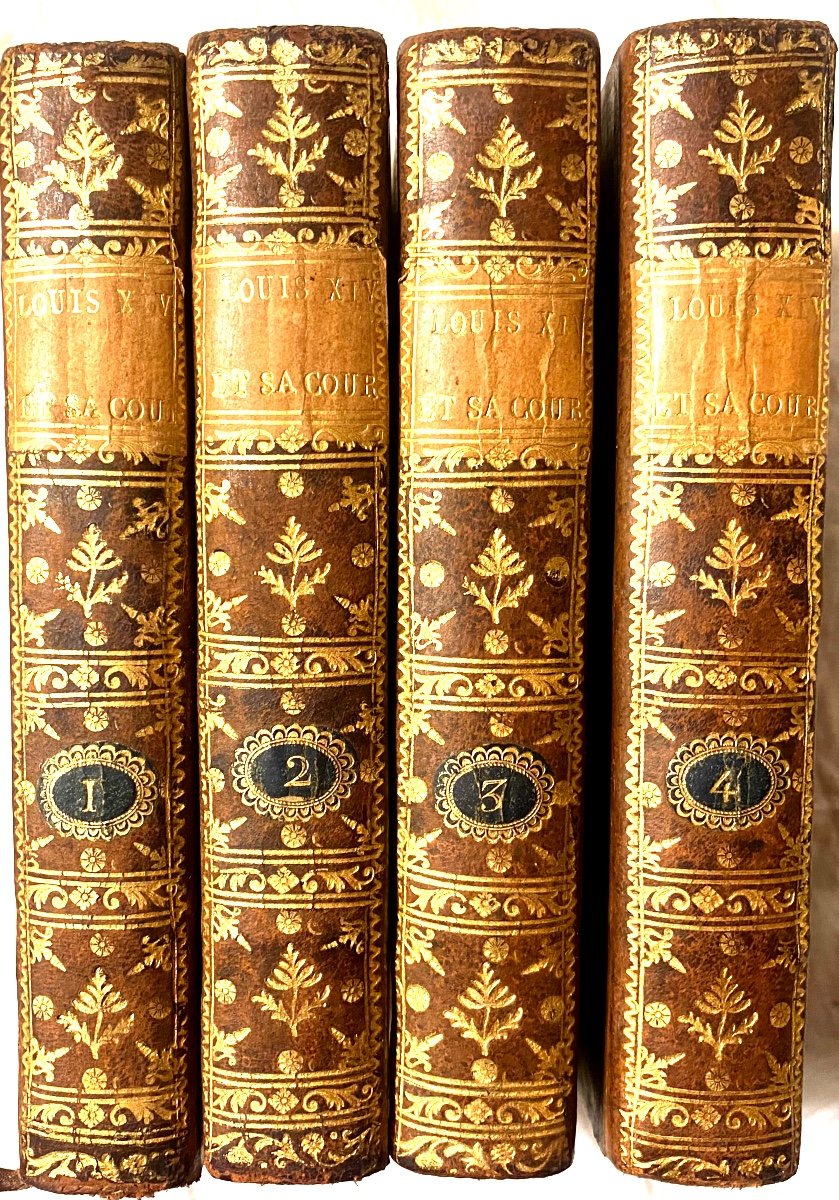 4 Beaux Volumes In 12 Pleine Peau:  "Louis XIV Sa Cour Et Le Régent" Paris 1793 , Par Anquetil.