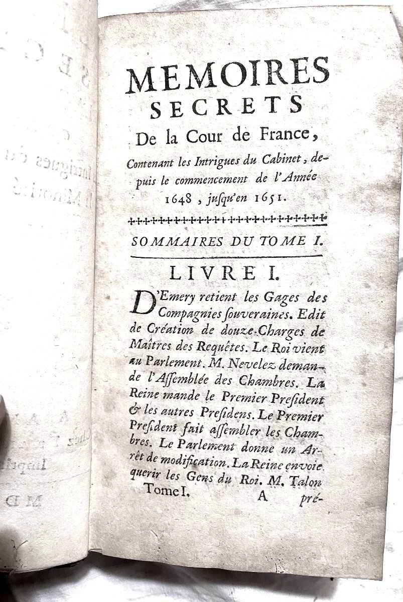 3 Vol. In 12 Veau Blond Glacé, Armes Des Vintimille: Mémoires Secrets De La Cour Sous Louis XIV-photo-2