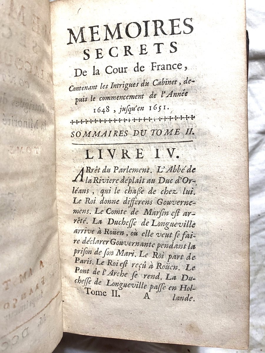 3 Vol. In 12 Veau Blond Glacé, Armes Des Vintimille: Mémoires Secrets De La Cour Sous Louis XIV-photo-4