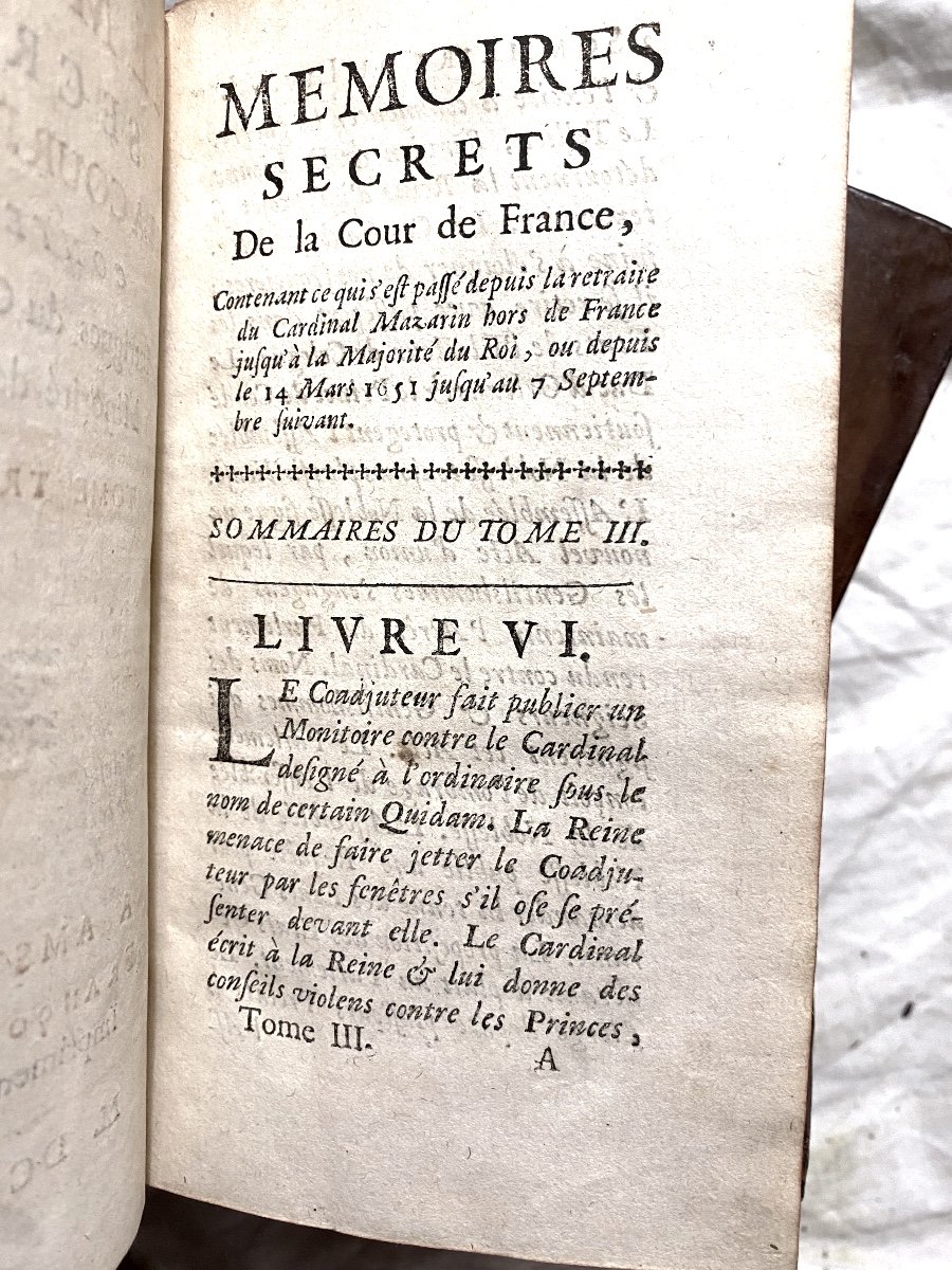 3 Vol. In 12 Veau Blond Glacé, Armes Des Vintimille: Mémoires Secrets De La Cour Sous Louis XIV-photo-6